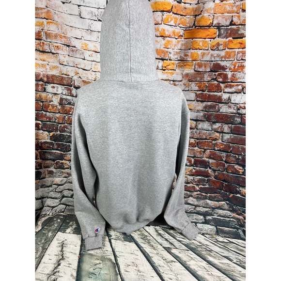 Champion Harvard University Hoodie Grey Heather Fleece Sweatshirt Mens Large - Picture 4 of 7
